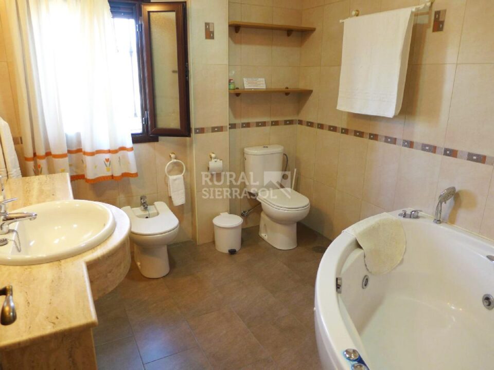 Baño con bañera hidromasaje de Casa rural en Almáchar (Málaga)-0805