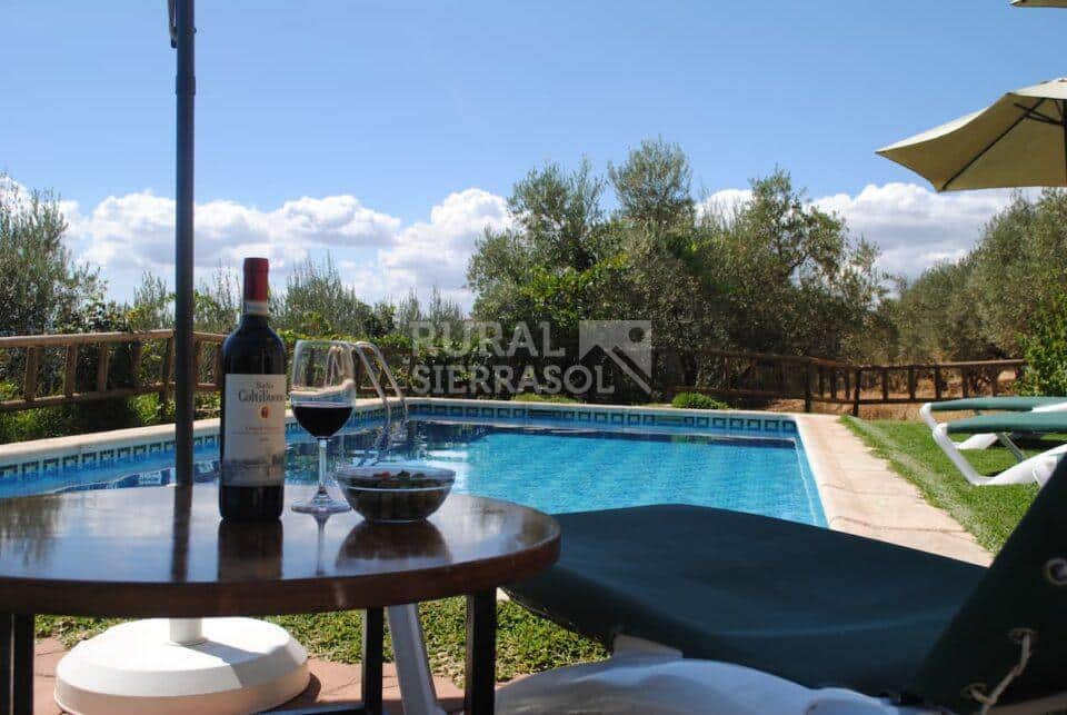 Piscina con picoteo de casa rural en Periana (referencia 1003)