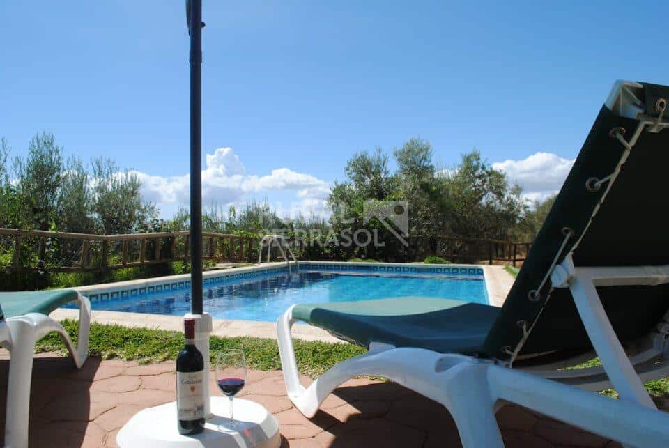 Piscina con hamaca de casa rural en Periana (referencia 1003)
