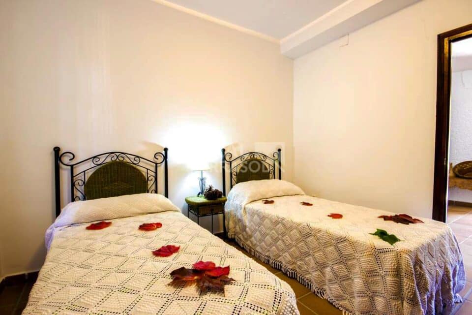 Habitación con dos camas individuales de Casa rural en Alcaucín (Málaga)-3418