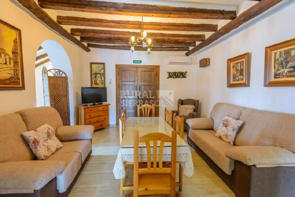 Salón con sofás y TV de Casa rural en Alcaucín (Málaga)-3864