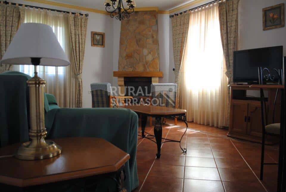 Salón con chimenea de casa rural en Periana (referencia 1003)