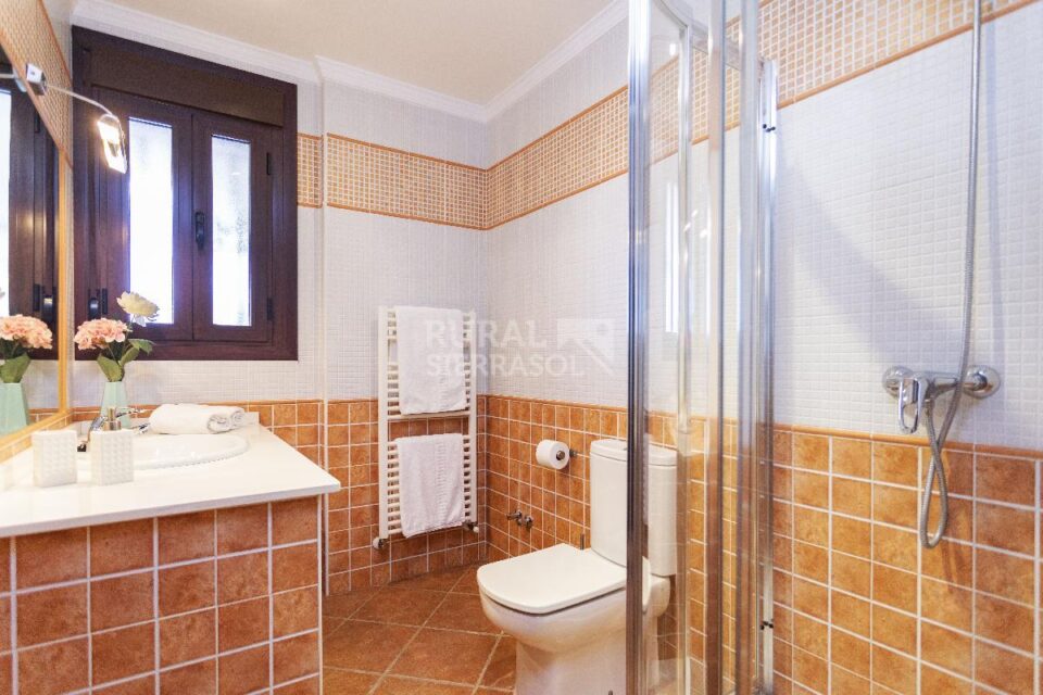 Baño con plato ducha de Casa rural en Alcaucín (Málaga)-4035