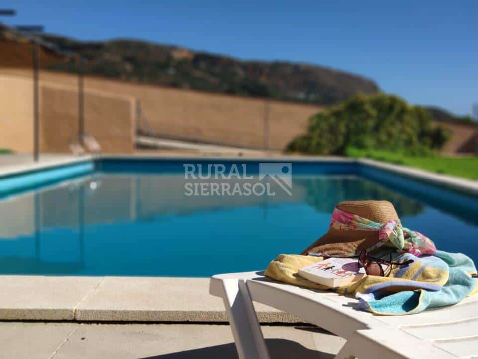 Tumbona en piscina de casa rural en Periana (Málaga) referencia 0070