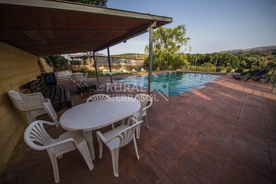 Zona de piscina de casa rural en Benaoján (Málaga) referencia 4118