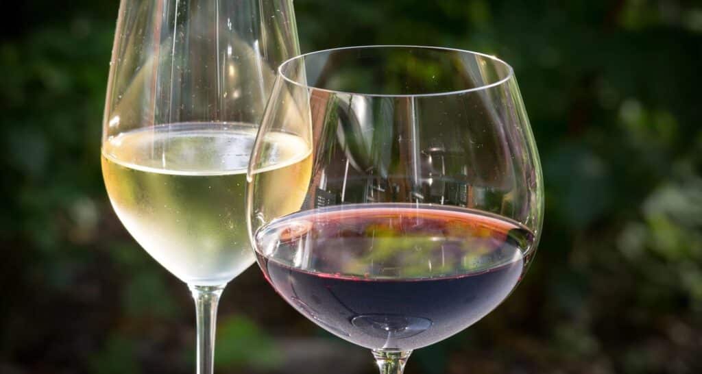 Copas de vino como el de la Noche de Vino de Cómpeta