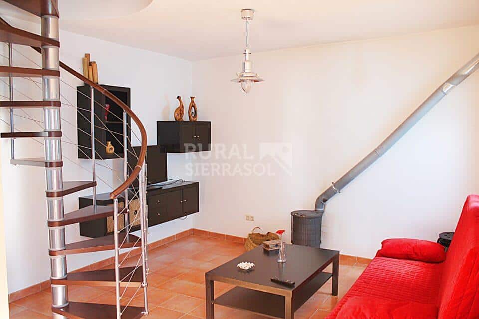 Salón con TV de Casa Rural en Júzcar
